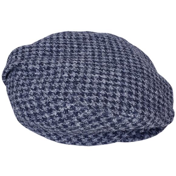 Vtg L.L. BEAN Harris Tweed Houndstooth Wool Newsboy Driving Cap Gore-Tex *Flaws* - Picture 1 of 13